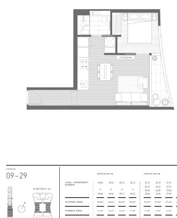 Floorplan of Homely apartment listing, 2512/135 A'BECKETT STREET, Melbourne VIC 3000