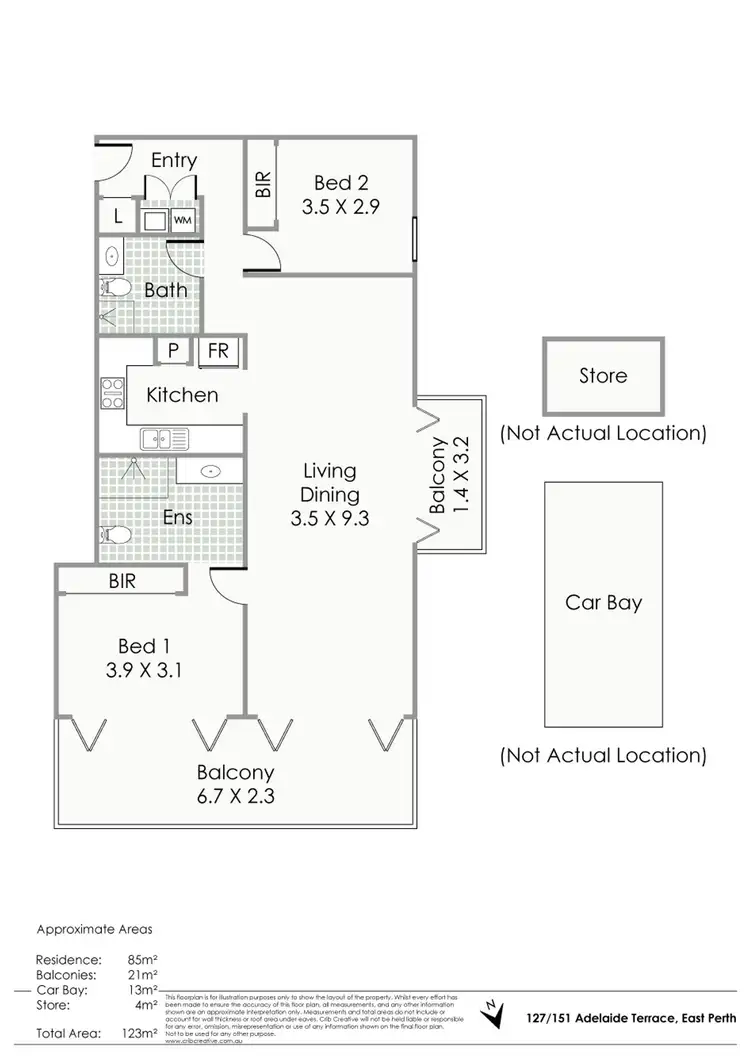 Floorplan of Homely apartment listing, 127/151 Adelaide Terrace, East Perth WA 6004