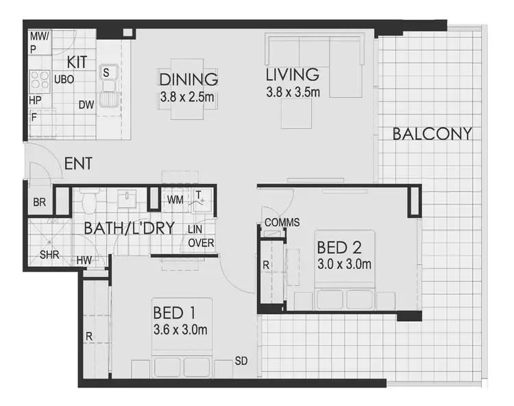 Floorplan of Homely apartment listing, 614/30 Hood Street, Subiaco WA 6008