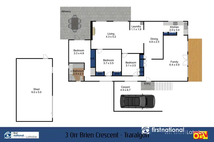Floorplan of Homely house listing, 3 Orr Brien Crescent, Traralgon VIC 3844