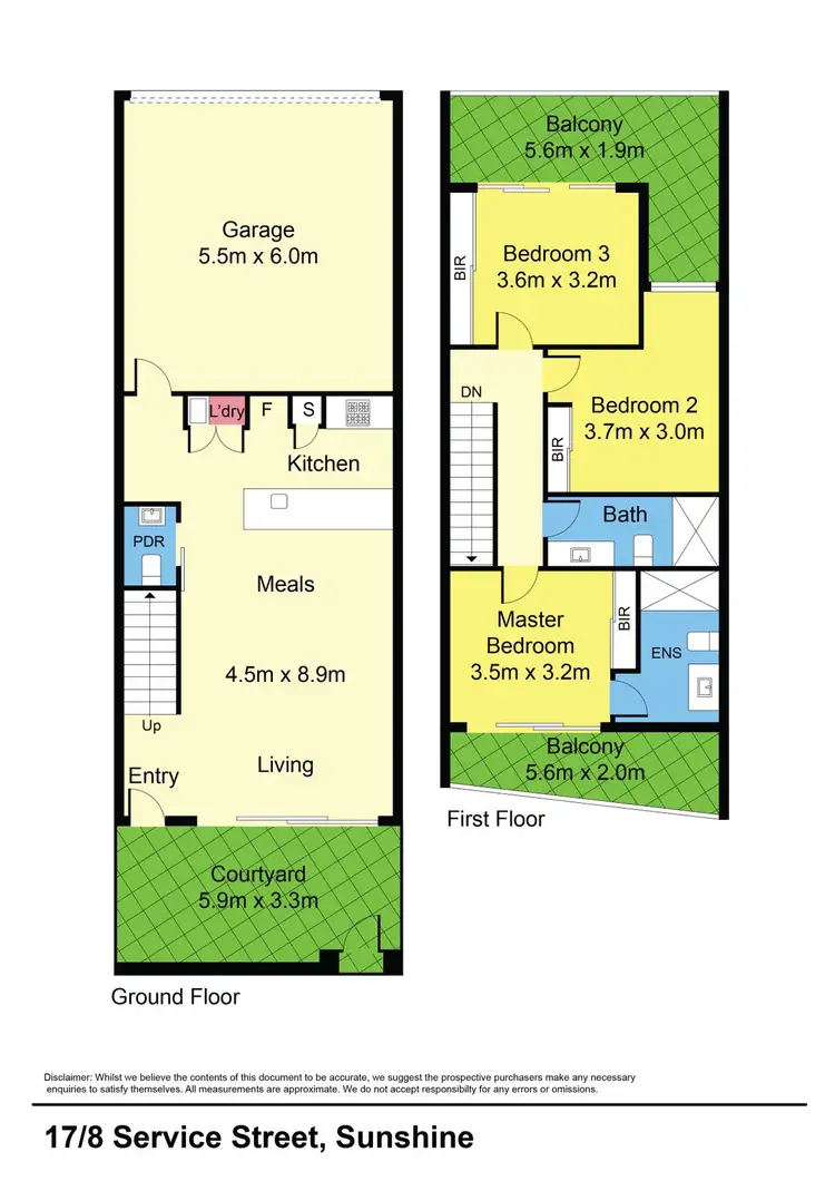 Floorplan of Homely townhouse listing, 17/8 Service Street, Sunshine VIC 3020