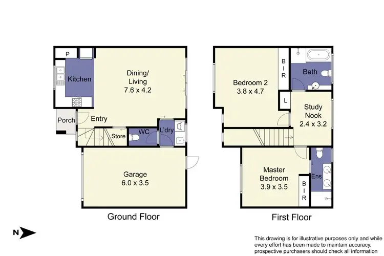 Floorplan of Homely townhouse listing, 2/40 Stuart Street, Noble Park VIC 3174