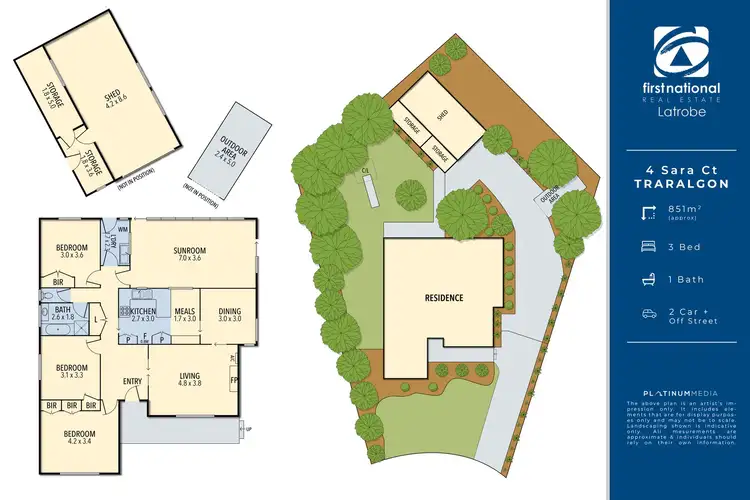 Floorplan of Homely house listing, 4 Sara Court, Traralgon VIC 3844