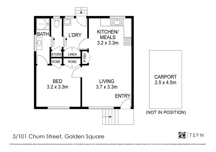 Floorplan of Homely unit listing, 3/101 Chum Street, Golden Square VIC 3555
