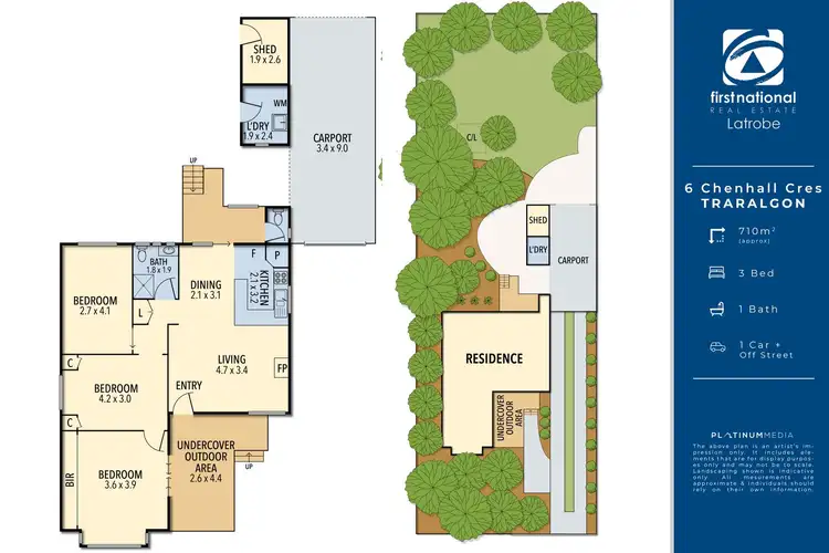 Floorplan of Homely house listing, 6 Chenhall Crescent, Traralgon VIC 3844
