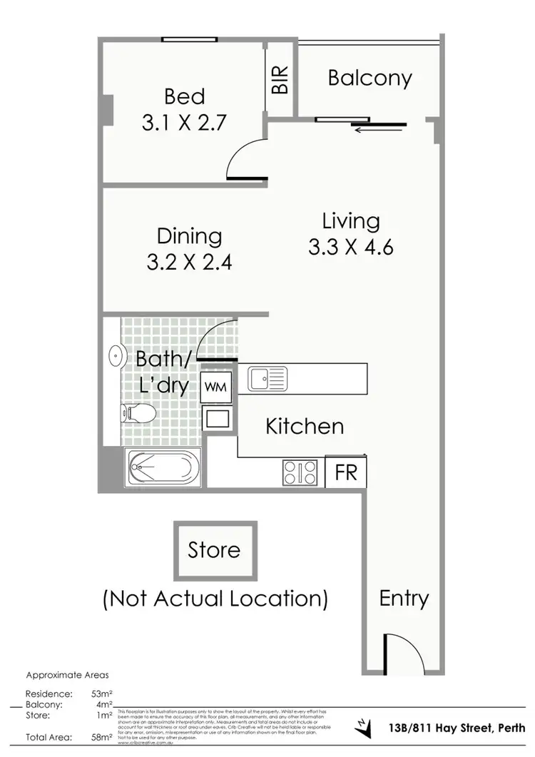 Floorplan of Homely apartment listing, 13B/811 Hay Street, Perth WA 6000