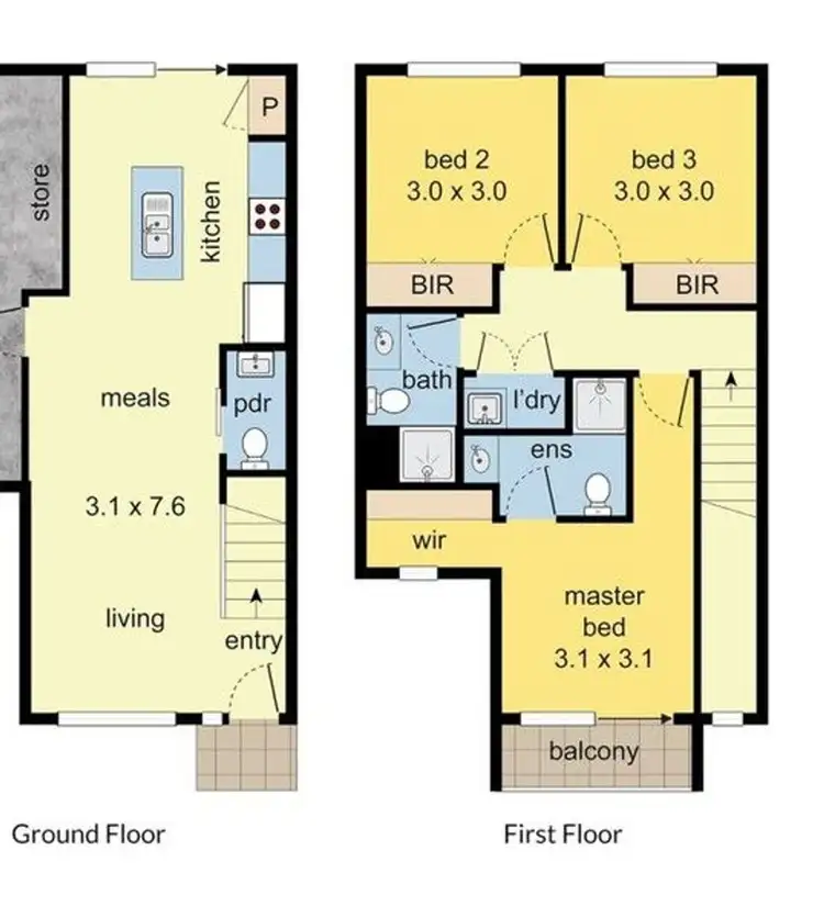 Floorplan of Homely townhouse listing, 6/12 Sturt Court, Officer VIC 3809