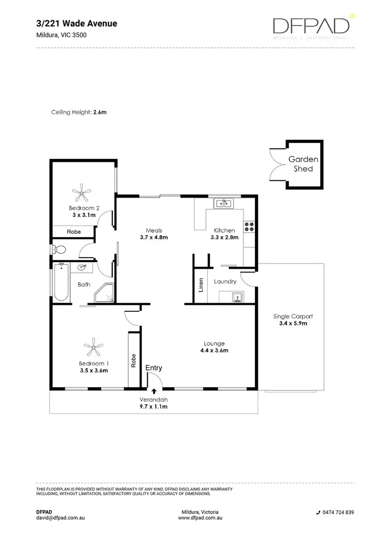 Floorplan of Homely townhouse listing, 3/221 Wade Avenue, Mildura VIC 3500