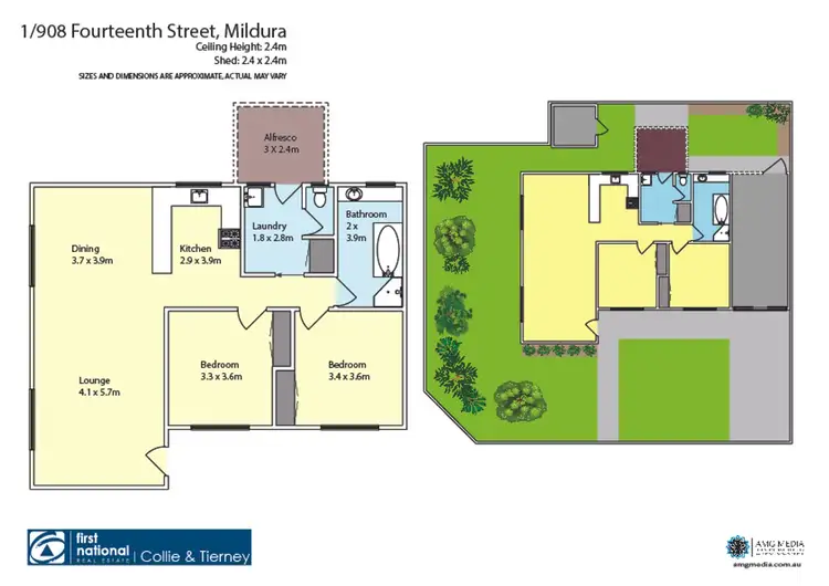 Floorplan of Homely unit listing, 1/908 Fourteenth Street, Mildura VIC 3500