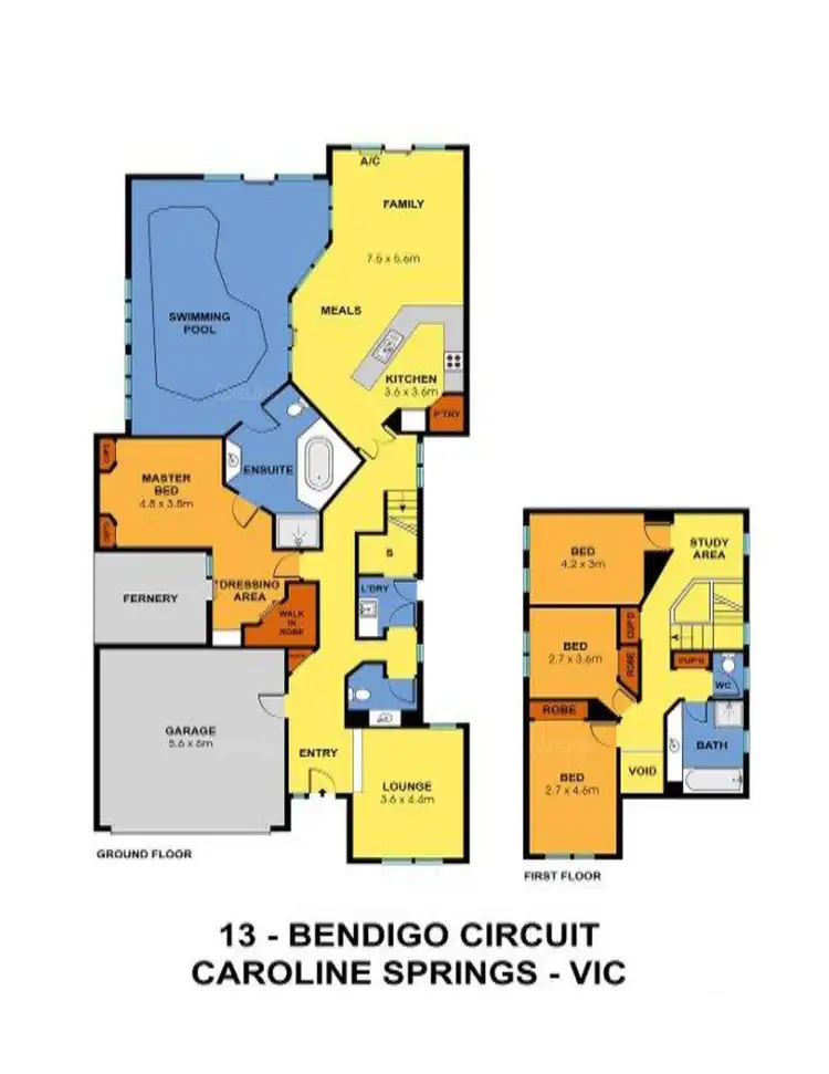 Floorplan of Homely house listing, 13 Bendigo Circuit, Caroline Springs VIC 3023