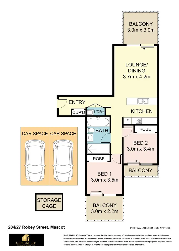 Floorplan of Homely apartment listing, 204/27 Robey St, Mascot NSW 2020