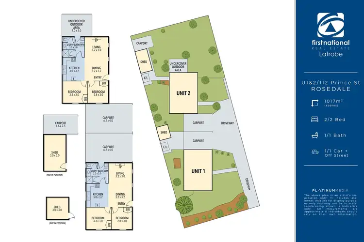 Floorplan of Homely unit listing, 1 & 2/112 Prince Street, Rosedale VIC 3847