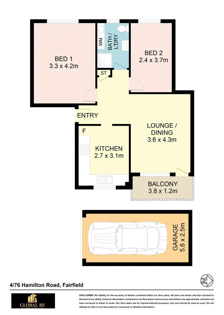 Floorplan of Homely unit listing, 4/76 Hamilton Road, Fairfield NSW 2165