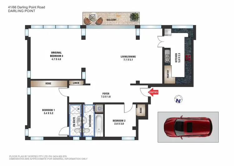 Floorplan of Homely apartment listing, 41/66-66a Darling Point Road, Darling Point NSW 2027