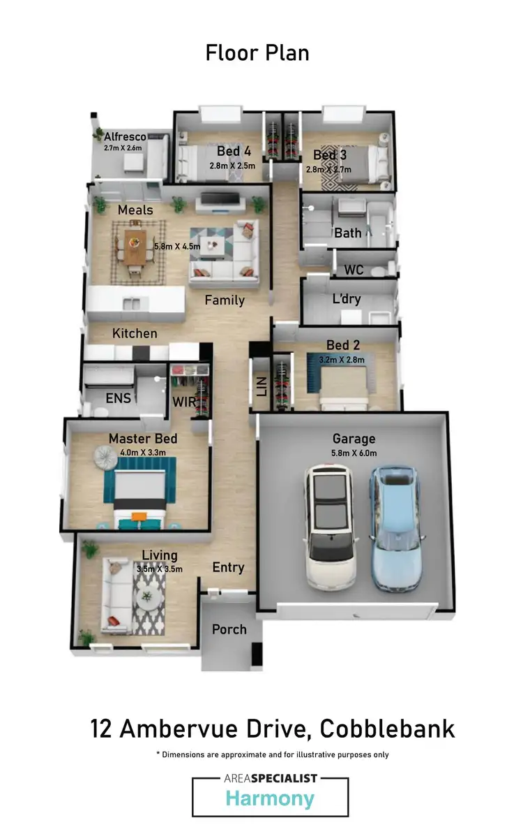Floorplan of Homely house listing, 12 Ambervue Drive, Cobblebank VIC 3338