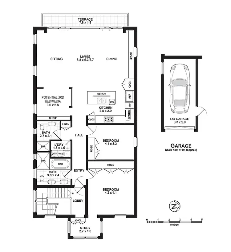 Floorplan of Homely apartment listing, 3/1 Hampden Avenue, Darling Point NSW 2027