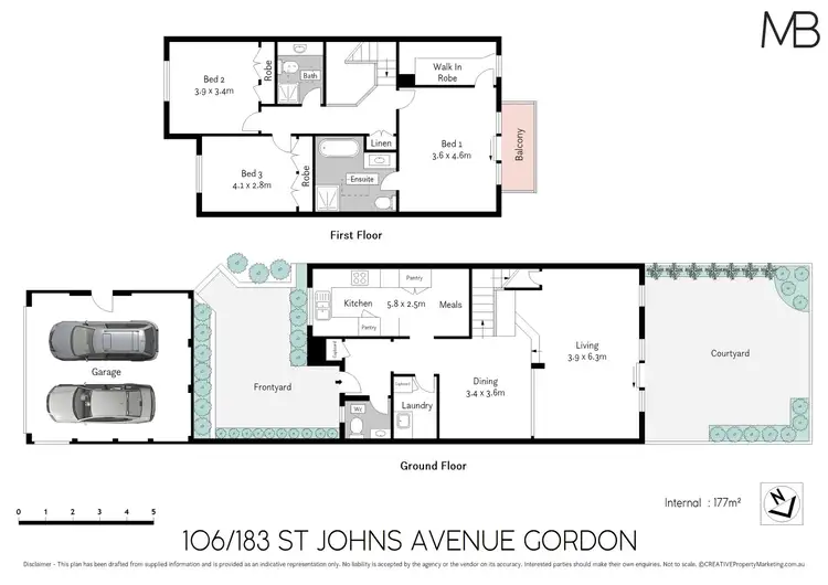 Floorplan of Homely townhouse listing, 106/183 St Johns Avenue, Gordon NSW 2072