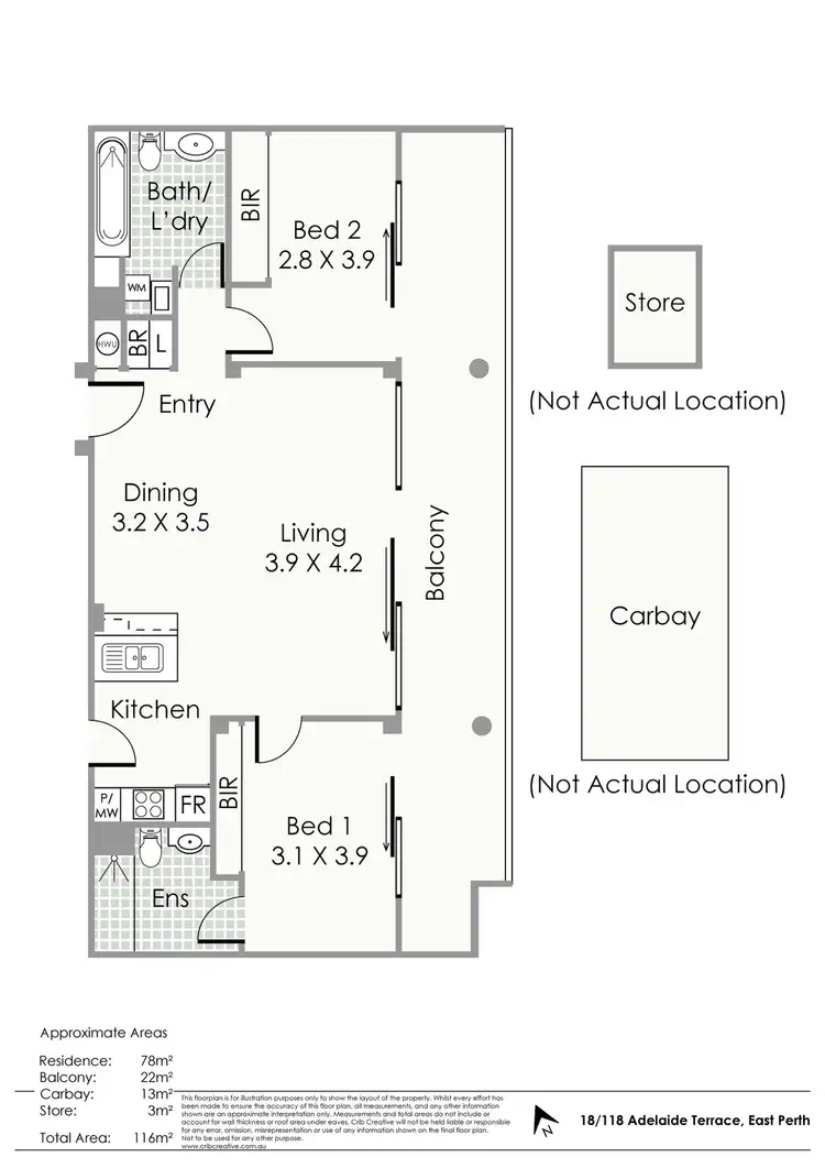 Floorplan of Homely apartment listing, 18/118 Adelaide Tce, East Perth WA 6004