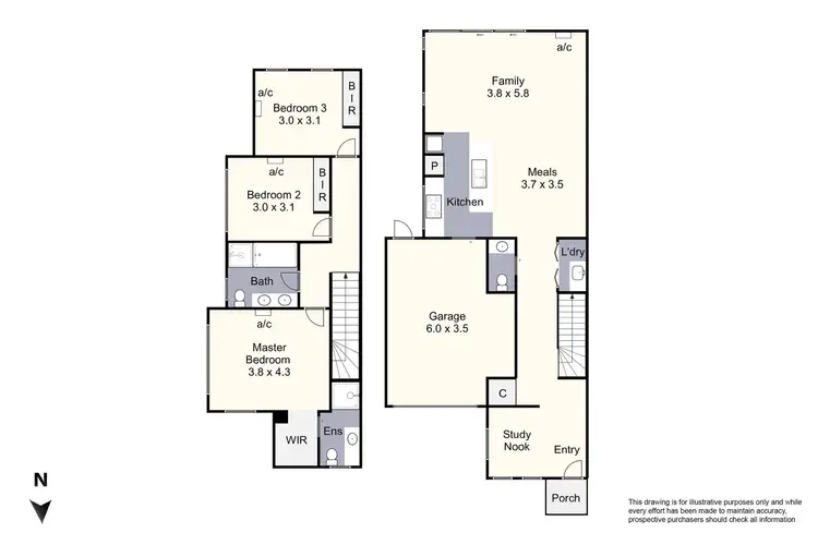 Floorplan of Homely townhouse listing, 2D Cole Street, Noble Park VIC 3174