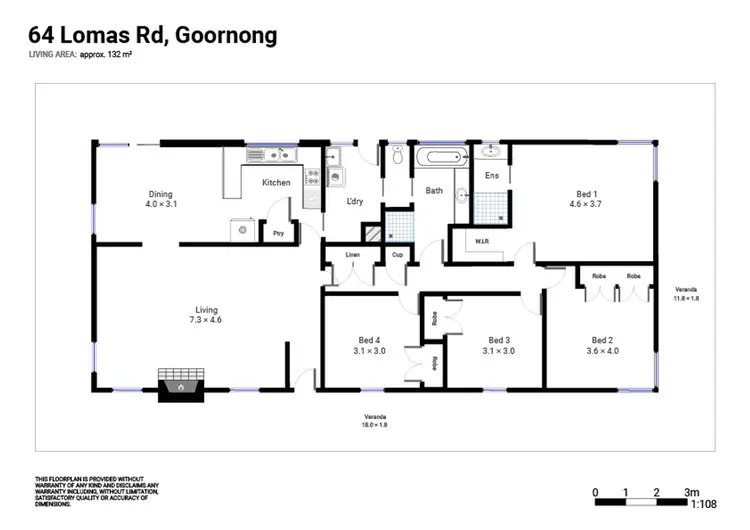 Floorplan of Homely rural property listing, 64 Lomas Road, Goornong VIC 3557