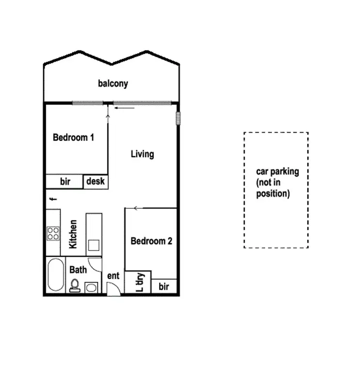 Floorplan of Homely apartment listing, 477/38 Mount Alexander Road, Travancore VIC 3032