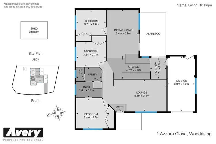Floorplan of Homely house listing, 1 Azzura Close, Woodrising NSW 2284