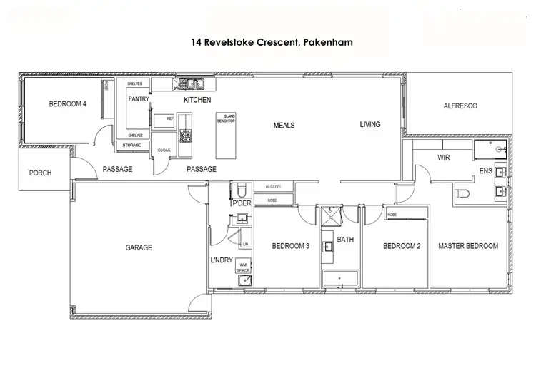 Floorplan of Homely house listing, 14 Revelstoke Crescent, Pakenham VIC 3810