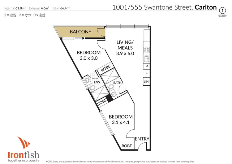Floorplan of Homely apartment listing, 2401/555 Swanston Street, Carlton VIC 3053