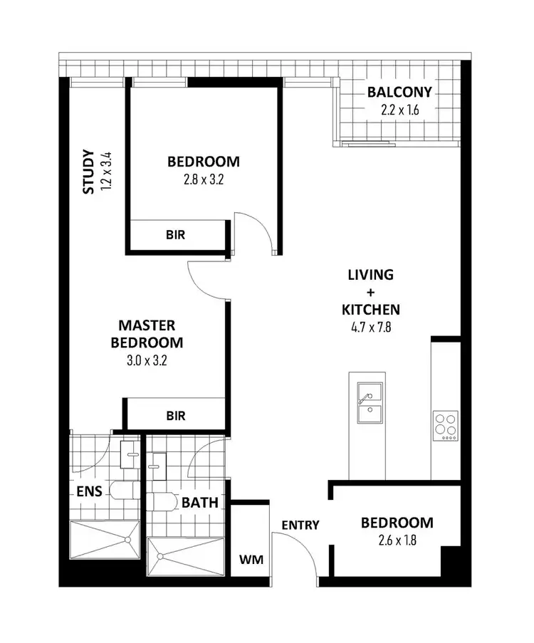 Floorplan of Homely apartment listing, 1403/61 City Road, Southbank VIC 3006