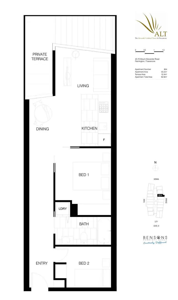 Floorplan of Homely apartment listing, 854/18 Mount Alexander Road, Travancore VIC 3032