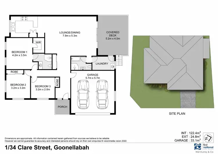 Floorplan of Homely semi-detached listing, 1/34 Clare Street, Goonellabah NSW 2480