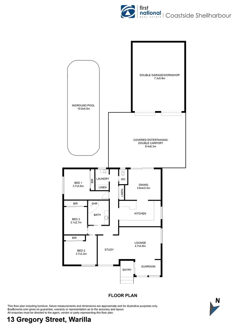 Floorplan of Homely house listing, 13 Gregory Street, Warilla NSW 2528