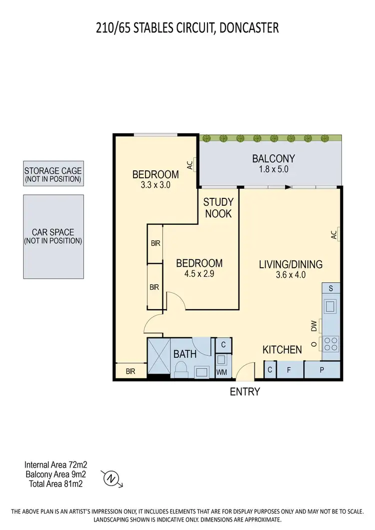 Floorplan of Homely apartment listing, 210/65 Stables Circuit, Doncaster VIC 3108