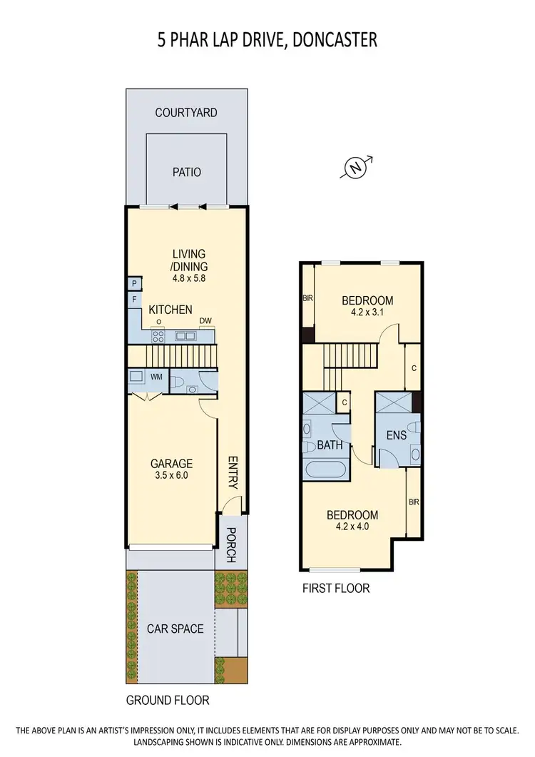 Floorplan of Homely townhouse listing, 5 Phar Lap Drive, Doncaster VIC 3108