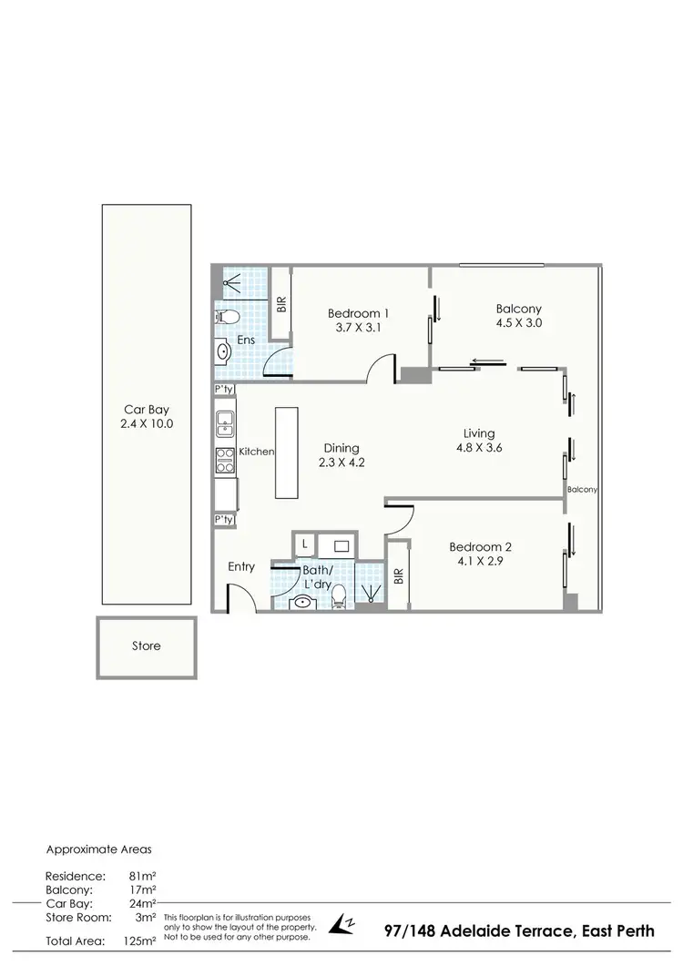 Floorplan of Homely apartment listing, 97/148 Adelaide Terrace, East Perth WA 6004
