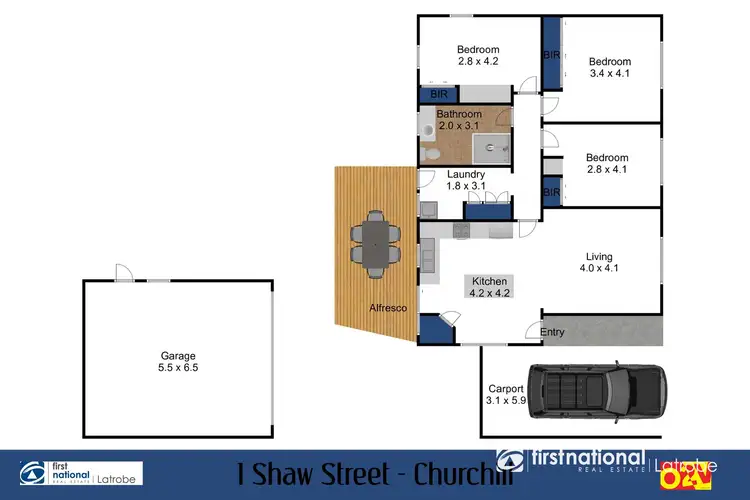 Floorplan of Homely house listing, 1 Shaw Street, Churchill VIC 3842
