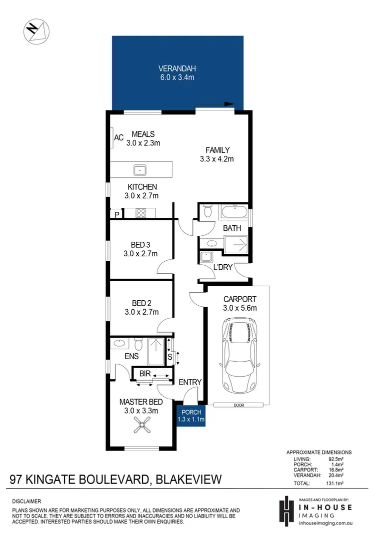 Floorplan of Homely house listing, 97 Kingate Boulevard, Blakeview SA 5114