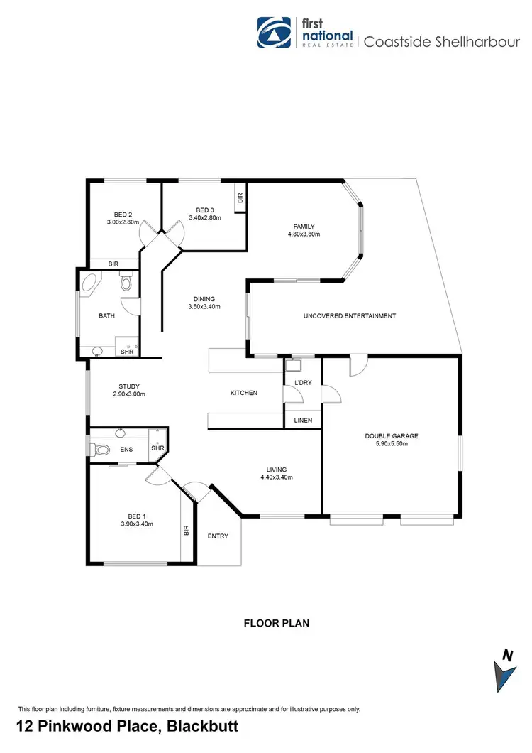 Floorplan of Homely house listing, 12 Pinkwood Place, Blackbutt NSW 2529