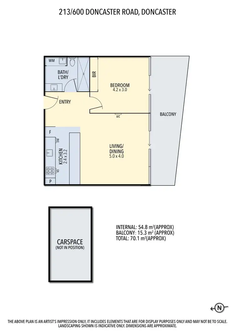 Floorplan of Homely apartment listing, 213/600 Doncaster Road, Doncaster VIC 3108