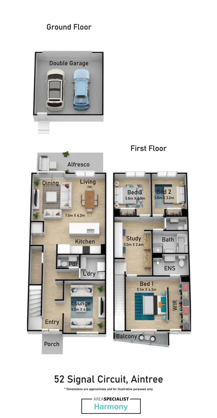 Floorplan of Homely townhouse listing, 52 Signal Circuit, Aintree VIC 3336
