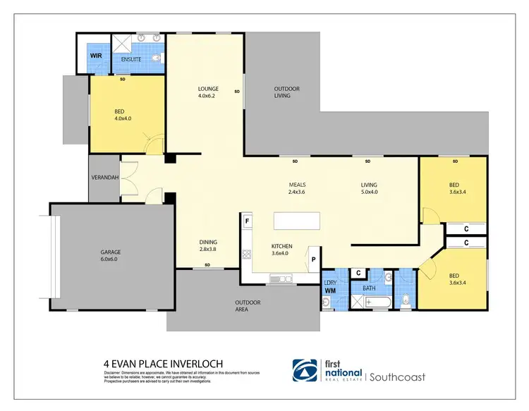 Floorplan of Homely house listing, 4 Evan Place, Inverloch VIC 3996