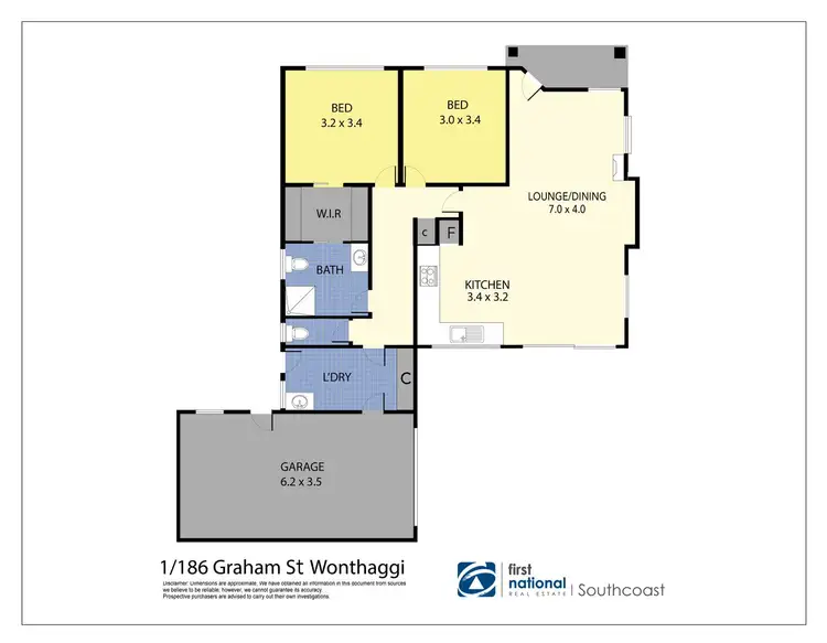Floorplan of Homely unit listing, 1/186 Graham Street, Wonthaggi VIC 3995