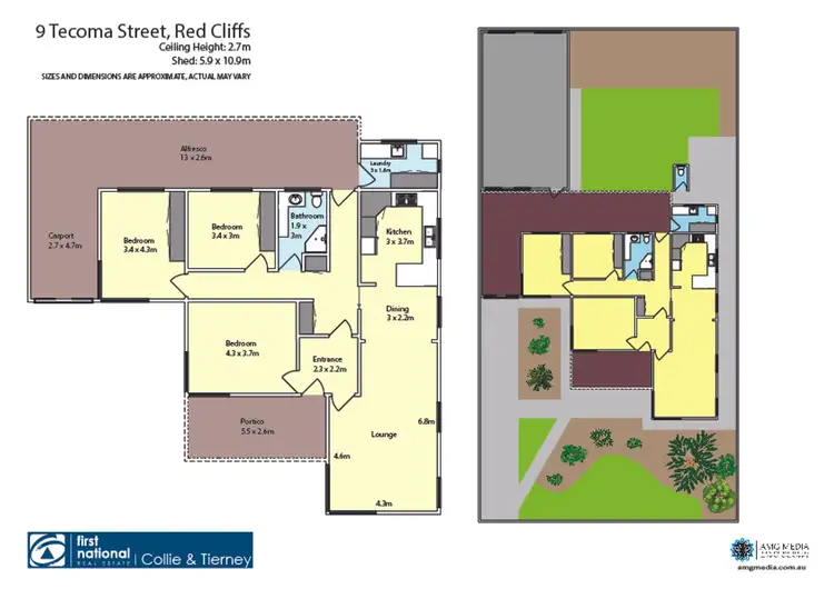 Floorplan of Homely house listing, 9 Tecoma Street, Red Cliffs VIC 3496