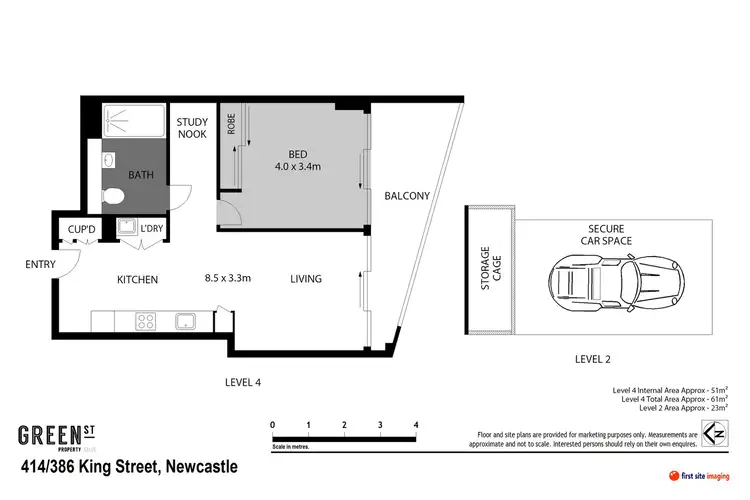 Floorplan of Homely apartment listing, 414/386 King Street, Newcastle NSW 2300