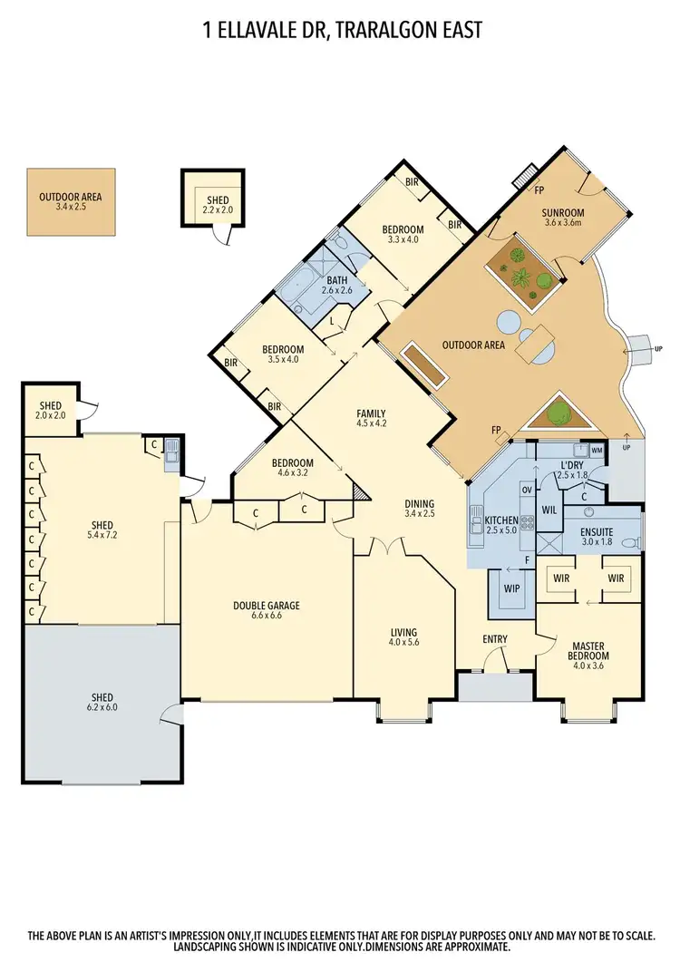 Floorplan of Homely house listing, 1 Ellavale Drive, Traralgon VIC 3844