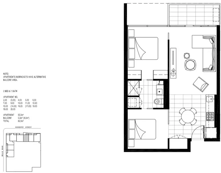 Floorplan of Homely apartment listing, 703/39 Coventry Street, Southbank VIC 3006
