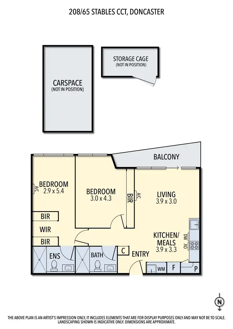 Floorplan of Homely apartment listing, 208/65 Stables Circuit, Doncaster VIC 3108