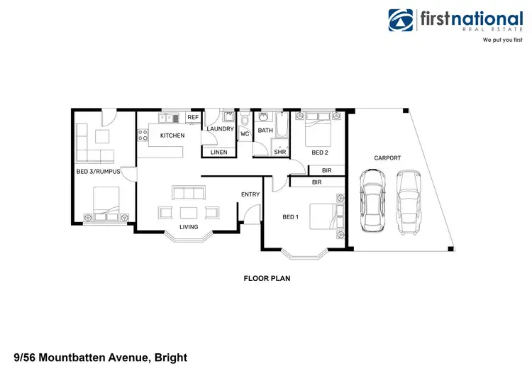 Floorplan of Homely unit listing, 9/56 Mountbatten Avenue, Bright VIC 3741