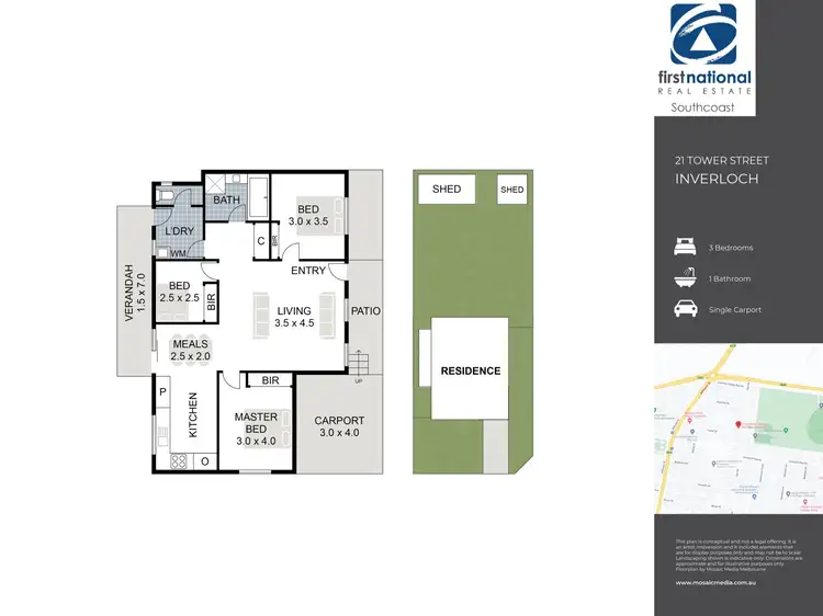 Floorplan of Homely house listing, 21 Tower St, Inverloch VIC 3996