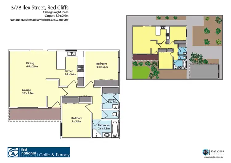Floorplan of Homely unit listing, 3/78 Ilex Street, Red Cliffs VIC 3496